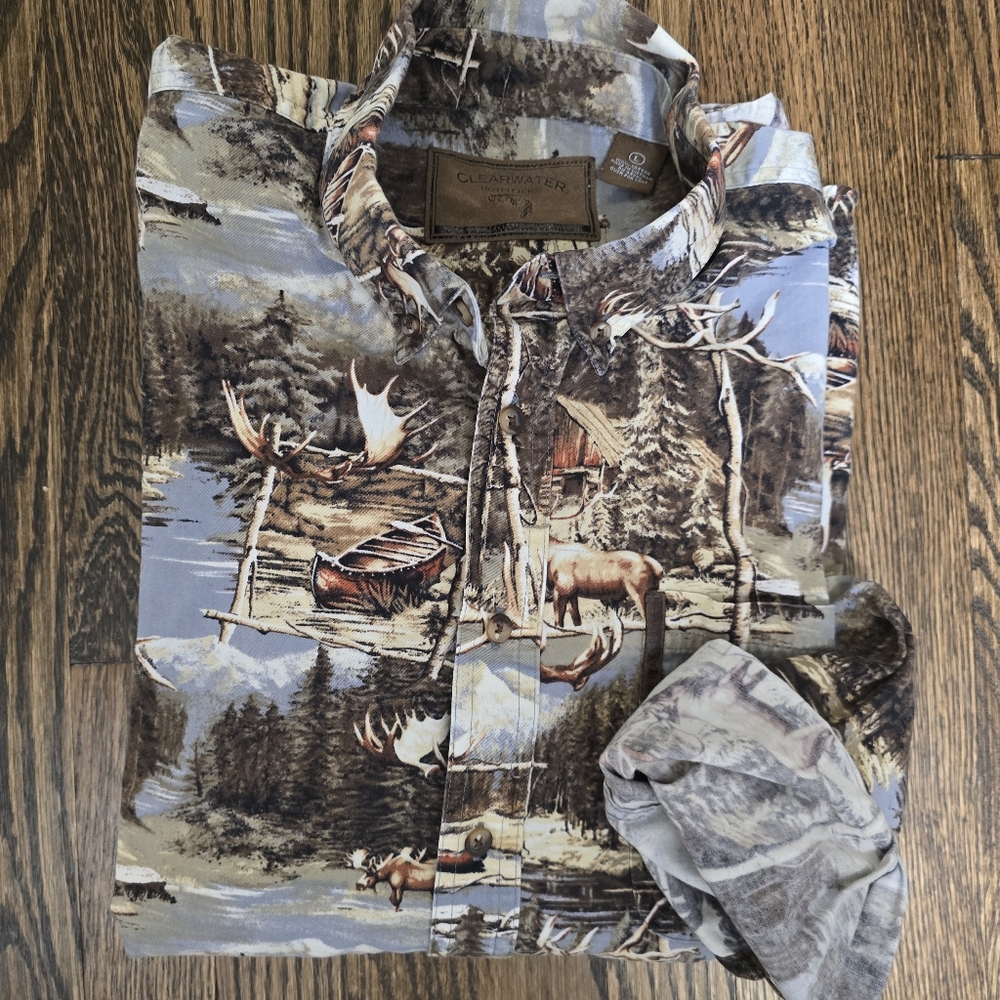 🌟7/25$ CLEARWATER OUTFITTERS Elk Cabin Button-up